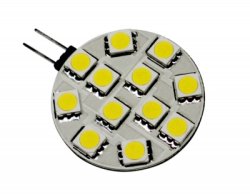 12 High Power SMD LED G4 WW, Светодиодная лампа 2.4Вт, теплый белый свет, цоколь G4